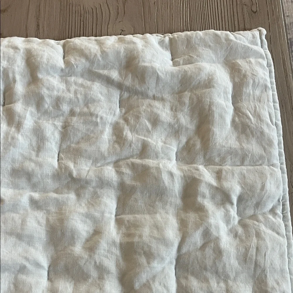 Pottery barn Belgian flax tufted blue frost standard size